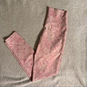 LoveShackFancy x BeachRiot Pink Bow Leggings